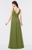 ColsBM Jimena Olive Green Simple A-line V-neck Sleeveless Ruching Bridesmaid Dresses
