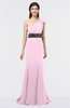ColsBM Aranza Baby Pink Elegant A-line Sleeveless Zip up Sweep Train Bridesmaid Dresses