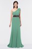 ColsBM Aranza Beryl Green Elegant A-line Sleeveless Zip up Sweep Train Bridesmaid Dresses