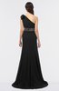 ColsBM Aranza Black Elegant A-line Sleeveless Zip up Sweep Train Bridesmaid Dresses