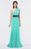 ColsBM Aranza Blue Turquoise Elegant A-line Sleeveless Zip up Sweep Train Bridesmaid Dresses