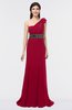 ColsBM Aranza Dark Red Elegant A-line Sleeveless Zip up Sweep Train Bridesmaid Dresses