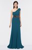 ColsBM Aranza Moroccan Blue Elegant A-line Sleeveless Zip up Sweep Train Bridesmaid Dresses