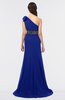 ColsBM Aranza Nautical Blue Elegant A-line Sleeveless Zip up Sweep Train Bridesmaid Dresses