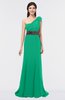 ColsBM Aranza Pepper Green Elegant A-line Sleeveless Zip up Sweep Train Bridesmaid Dresses