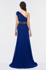 ColsBM Aranza Sodalite Blue Elegant A-line Sleeveless Zip up Sweep Train Bridesmaid Dresses