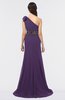 ColsBM Aranza Violet Elegant A-line Sleeveless Zip up Sweep Train Bridesmaid Dresses