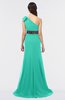 ColsBM Aranza Viridian Green Elegant A-line Sleeveless Zip up Sweep Train Bridesmaid Dresses