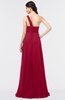 ColsBM Tiffany Dark Red Elegant A-line Asymmetric Neckline Floor Length Flower Bridesmaid Dresses