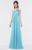 ColsBM Tiffany Light Blue Elegant A-line Asymmetric Neckline Floor Length Flower Bridesmaid Dresses