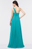 ColsBM Tiffany Teal Elegant A-line Asymmetric Neckline Floor Length Flower Bridesmaid Dresses