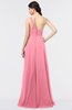 ColsBM Tiffany Watermelon Elegant A-line Asymmetric Neckline Floor Length Flower Bridesmaid Dresses