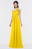 ColsBM Tiffany Yellow Elegant A-line Asymmetric Neckline Floor Length Flower Bridesmaid Dresses