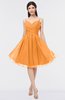 ColsBM Alisha Orange Sexy A-line Sleeveless Zip up Knee Length Ruching Bridesmaid Dresses