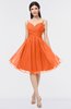 ColsBM Alisha Tangerine Sexy A-line Sleeveless Zip up Knee Length Ruching Bridesmaid Dresses