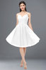 ColsBM Alisha White Sexy A-line Sleeveless Zip up Knee Length Ruching Bridesmaid Dresses