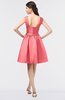 ColsBM Leila Hot Coral Mature A-line Scoop Sleeveless Ruching Bridesmaid Dresses