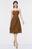 ColsBM Alondra Brown Gorgeous A-line Strapless Zip up Knee Length Plainness Bridesmaid Dresses