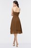 ColsBM Alondra Brown Gorgeous A-line Strapless Zip up Knee Length Plainness Bridesmaid Dresses