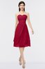 ColsBM Alondra Dark Red Gorgeous A-line Strapless Zip up Knee Length Plainness Bridesmaid Dresses