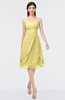 ColsBM Alondra Misted Yellow Gorgeous A-line Strapless Zip up Knee Length Plainness Bridesmaid Dresses