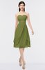 ColsBM Alondra Olive Green Gorgeous A-line Strapless Zip up Knee Length Plainness Bridesmaid Dresses
