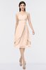 ColsBM Alondra Peach Puree Gorgeous A-line Strapless Zip up Knee Length Plainness Bridesmaid Dresses