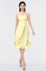 ColsBM Alondra Soft Yellow Gorgeous A-line Strapless Zip up Knee Length Plainness Bridesmaid Dresses