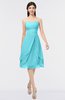 ColsBM Alondra Turquoise Gorgeous A-line Strapless Zip up Knee Length Plainness Bridesmaid Dresses