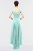 ColsBM Juliana Blue Glass Elegant V-neck Short Sleeve Zip up Appliques Bridesmaid Dresses