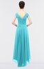 ColsBM Juliana Blue Radiance Elegant V-neck Short Sleeve Zip up Appliques Bridesmaid Dresses
