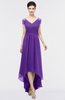 ColsBM Juliana Deep Lavender Elegant V-neck Short Sleeve Zip up Appliques Bridesmaid Dresses