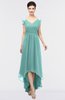 ColsBM Juliana Eggshell Blue Elegant V-neck Short Sleeve Zip up Appliques Bridesmaid Dresses