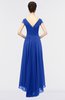 ColsBM Juliana Electric Blue Elegant V-neck Short Sleeve Zip up Appliques Bridesmaid Dresses