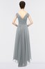 ColsBM Juliana Frost Grey Elegant V-neck Short Sleeve Zip up Appliques Bridesmaid Dresses