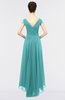 ColsBM Juliana Lake Blue Elegant V-neck Short Sleeve Zip up Appliques Bridesmaid Dresses