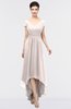ColsBM Juliana Light Pink Elegant V-neck Short Sleeve Zip up Appliques Bridesmaid Dresses