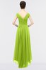 ColsBM Juliana Lime Green Elegant V-neck Short Sleeve Zip up Appliques Bridesmaid Dresses