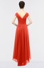 ColsBM Juliana Mandarin Red Elegant V-neck Short Sleeve Zip up Appliques Bridesmaid Dresses