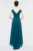 ColsBM Juliana Midnight Blue Elegant V-neck Short Sleeve Zip up Appliques Bridesmaid Dresses