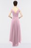ColsBM Juliana Mist Pink Elegant V-neck Short Sleeve Zip up Appliques Bridesmaid Dresses