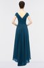 ColsBM Juliana Moroccan Blue Elegant V-neck Short Sleeve Zip up Appliques Bridesmaid Dresses
