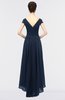ColsBM Juliana Navy Blue Elegant V-neck Short Sleeve Zip up Appliques Bridesmaid Dresses
