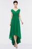 ColsBM Juliana Pepper Green Elegant V-neck Short Sleeve Zip up Appliques Bridesmaid Dresses