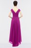 ColsBM Juliana Raspberry Elegant V-neck Short Sleeve Zip up Appliques Bridesmaid Dresses