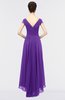 ColsBM Juliana Royal Purple Elegant V-neck Short Sleeve Zip up Appliques Bridesmaid Dresses