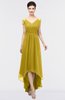 ColsBM Juliana Sauterne Elegant V-neck Short Sleeve Zip up Appliques Bridesmaid Dresses
