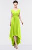 ColsBM Juliana Sharp Green Elegant V-neck Short Sleeve Zip up Appliques Bridesmaid Dresses