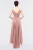 ColsBM Juliana Silver Pink Elegant V-neck Short Sleeve Zip up Appliques Bridesmaid Dresses