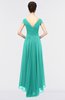 ColsBM Juliana Turquoise G97 Elegant V-neck Short Sleeve Zip up Appliques Bridesmaid Dresses